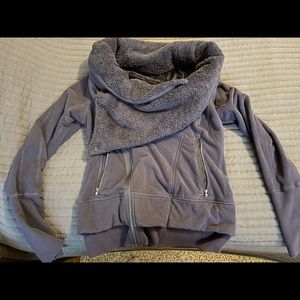Lululemon fleece jacket with cowl collar.
